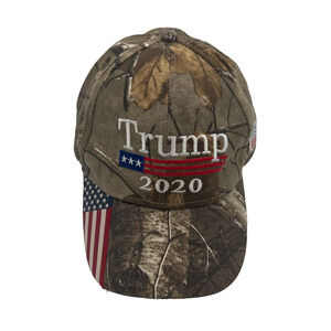 Trump 2020 Camo Hat American Flag Adjustable Baseball Cap MAGA Embroidered